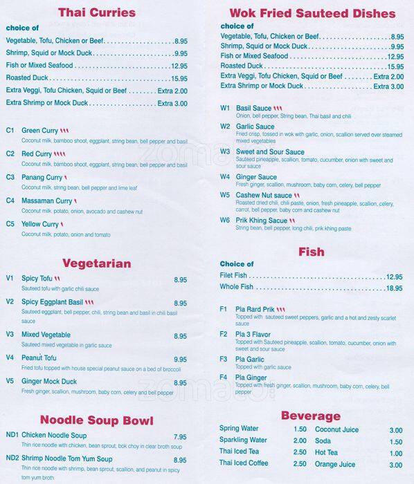 Prik Thai Kitchen Menu Menu For Prik Thai Kitchen Astoria New