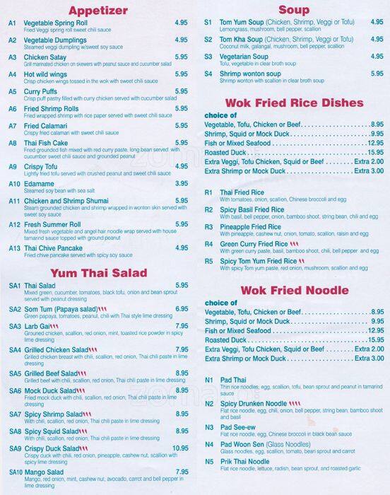 Prik Thai Kitchen Menu Menu For Prik Thai Kitchen Astoria New