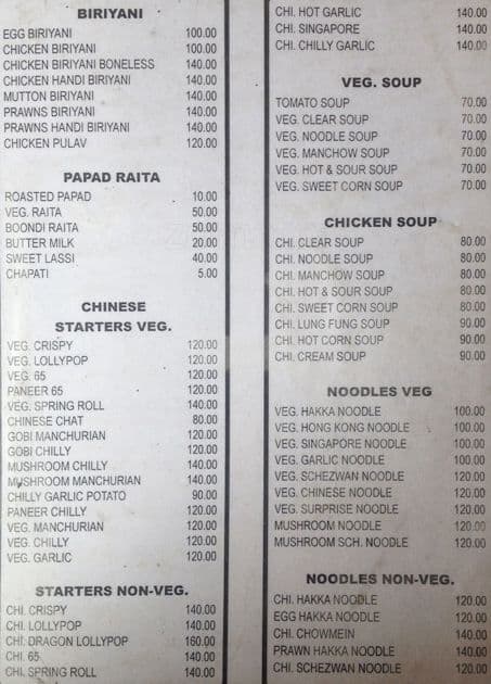 Klassic Kitchen menu