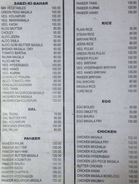 Klassic Kitchen menu