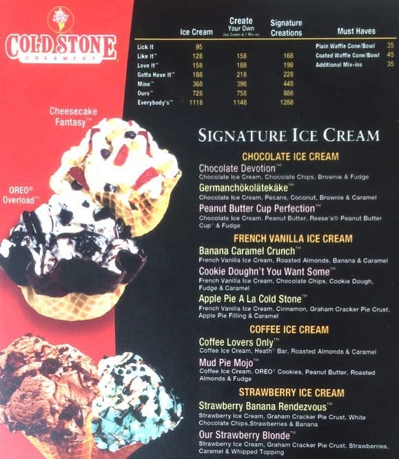 Cold Stone Creamery Menu Cheap Sale, Save 53 jlcatj.gob.mx