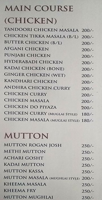 Grand Hotel menu