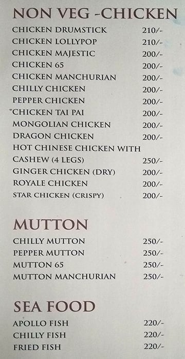 Grand Hotel menu