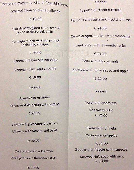 Menu di Le Noir 