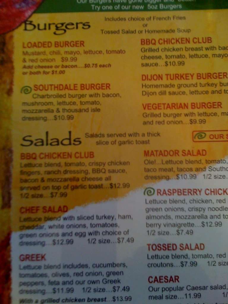 Southdale Village Family Restaurant Menu Urbanspoon/Zomato