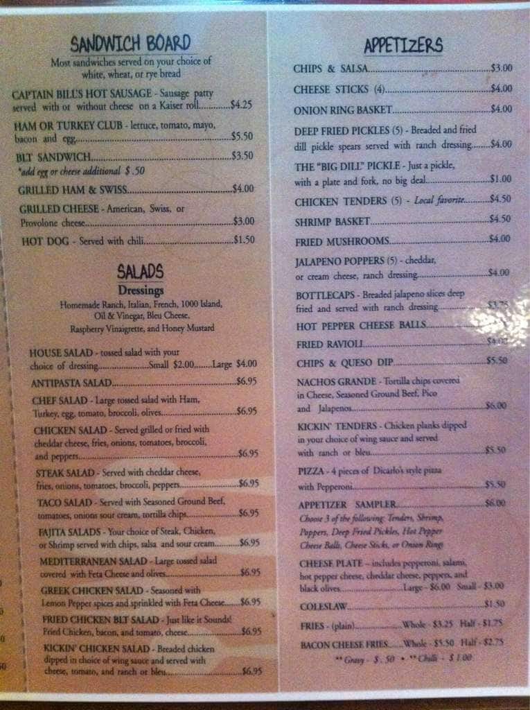 Menu at Pickles pub & bar, Wheeling