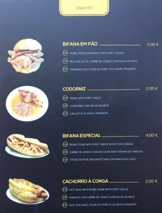 Conga Menu,Menú para Conga, Baixa, Porto Zomato Portugal