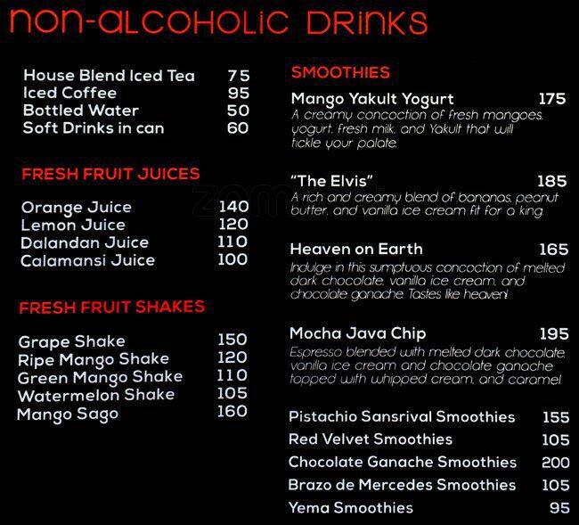 Menu at Naci Cafe Lounge, San Juan, Unit 204