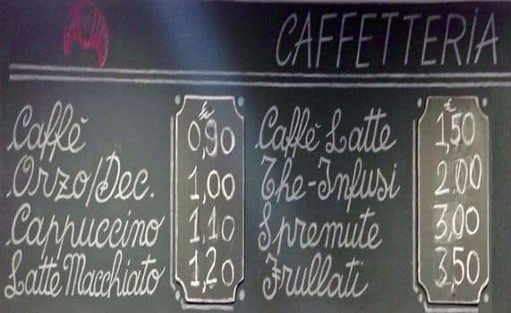 Menu di Mox caffé 