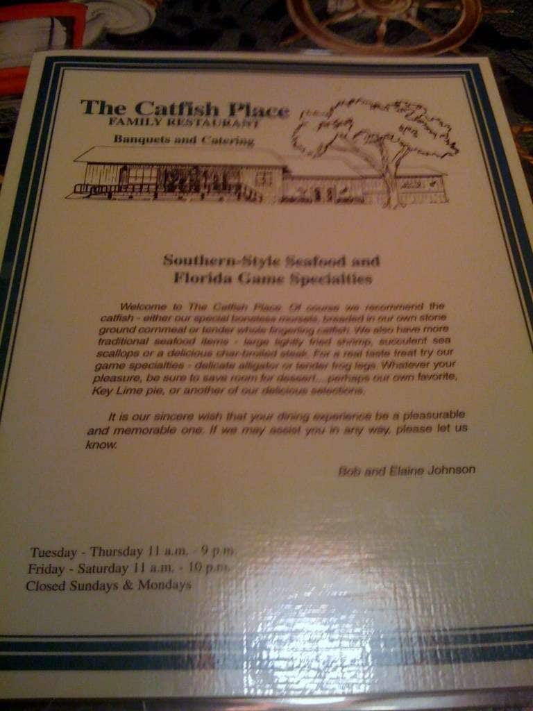 The Catfish Place Seafood Restaurant Menu Urbanspoon/Zomato