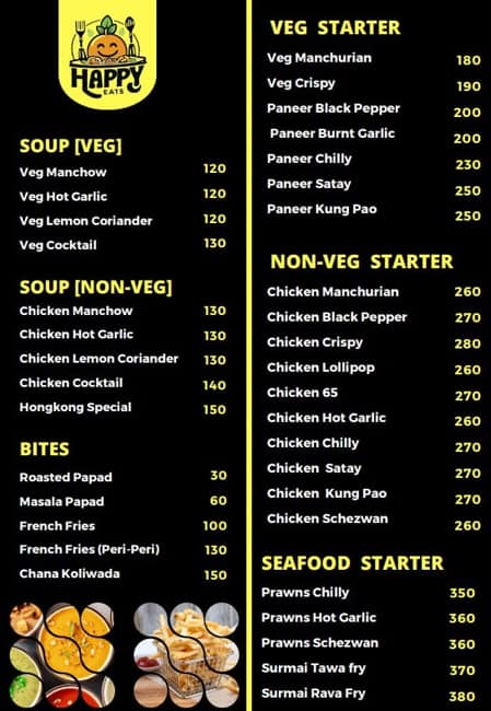 Menu of Happy Eats, New Panvel, Navi Mumbai