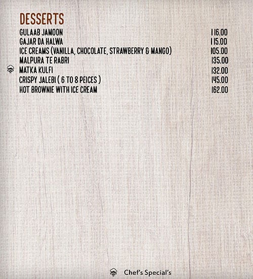 Holiday Village Resort menu