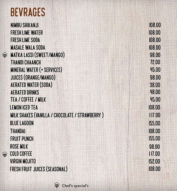 Holiday Village Resort menu