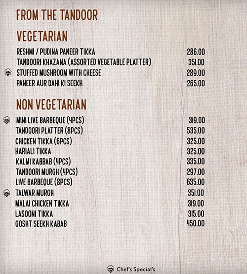 Holiday Village Resort menu