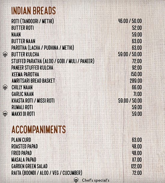 Holiday Village Resort menu