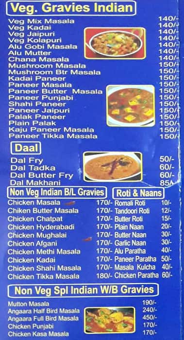 Angaara Kababs On Charcoal menu