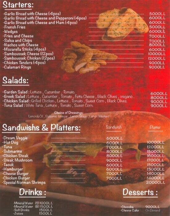 Norman Pizza Menu, Menu for Norman Pizza, Jounieh, Kesserwein - Zomato ...