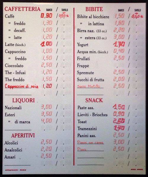 MiDù Bar Speisekarte
