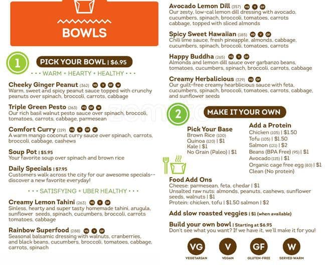 Menu at Juicy Cafe, Seattle, 400 Fairview Ave N