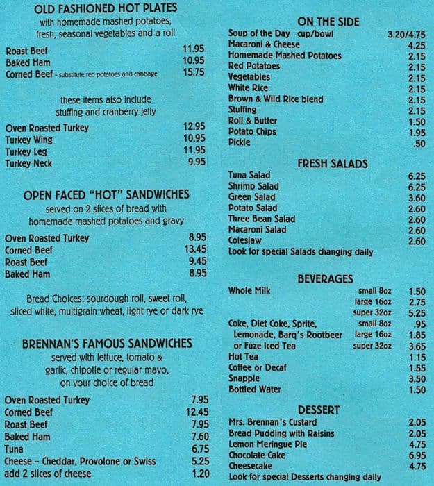 Brennan's Menu, Menu for Brennan's, Berkeley, Berkeley Urbanspoon/Zomato