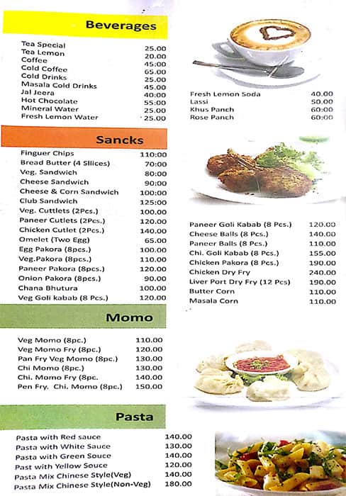 Dawat Restaurant menu