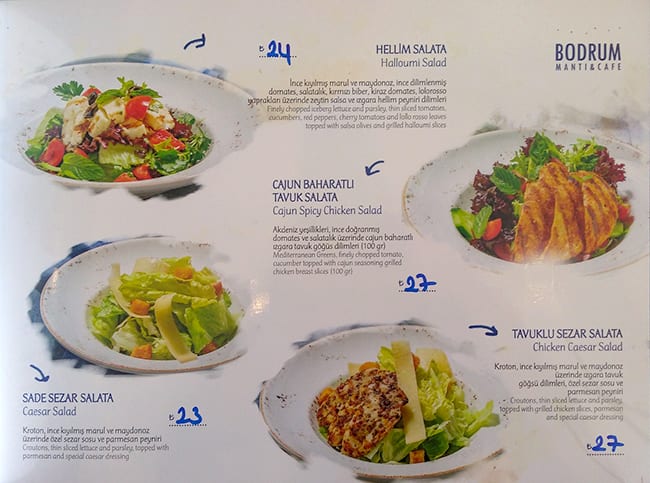 Menu at Bodrum Manti & Cafe, Istanbul, Fener Kalamış Cd. No:67 D:1/a