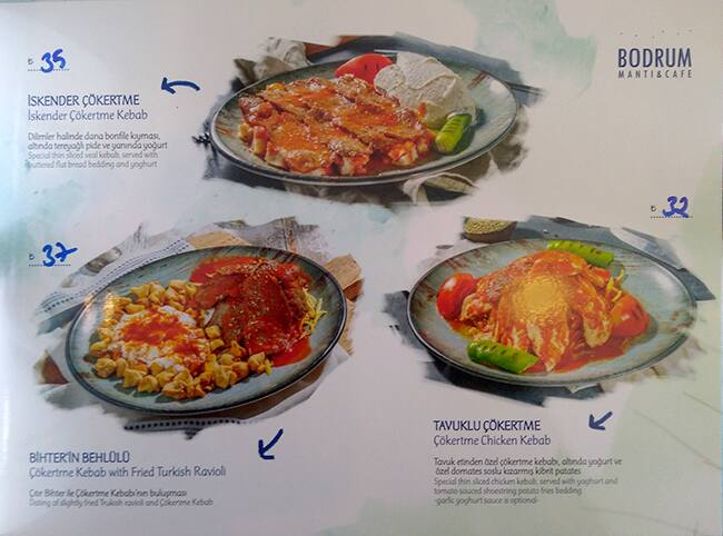 Menu at Bodrum Manti & Cafe, Istanbul, Fener Kalamış Cd. No:67 D:1/a