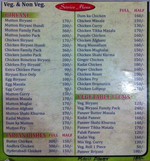 Greenland Resto Menu, Menu for Greenland Resto, S R Nagar, Hyderabad
