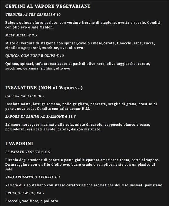 Menu di That's Vapore Buonarroti 