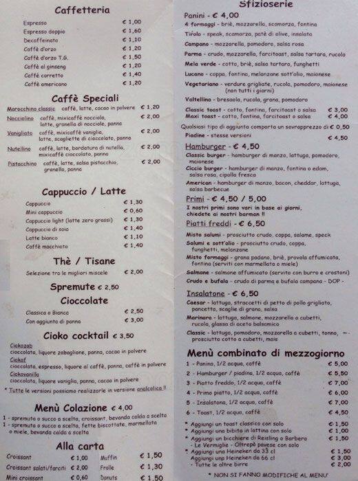 Menu di Pancaffe' Mela Verde 