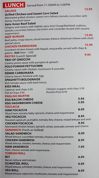 Menu at Wood Flame Cafe and Pizzeria, Ferntree Gully