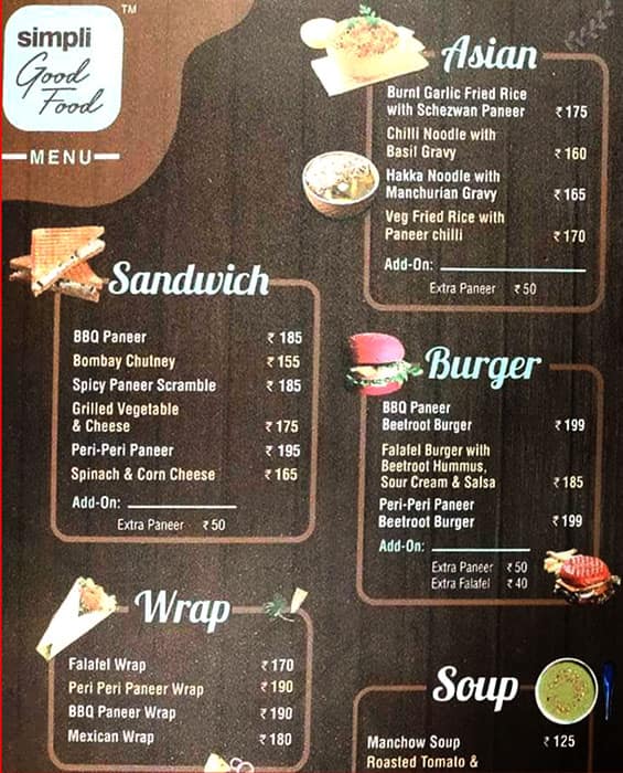 Menu of Simpli Namdhari's Banjara Hills, Banjara Hills, Hyderabad