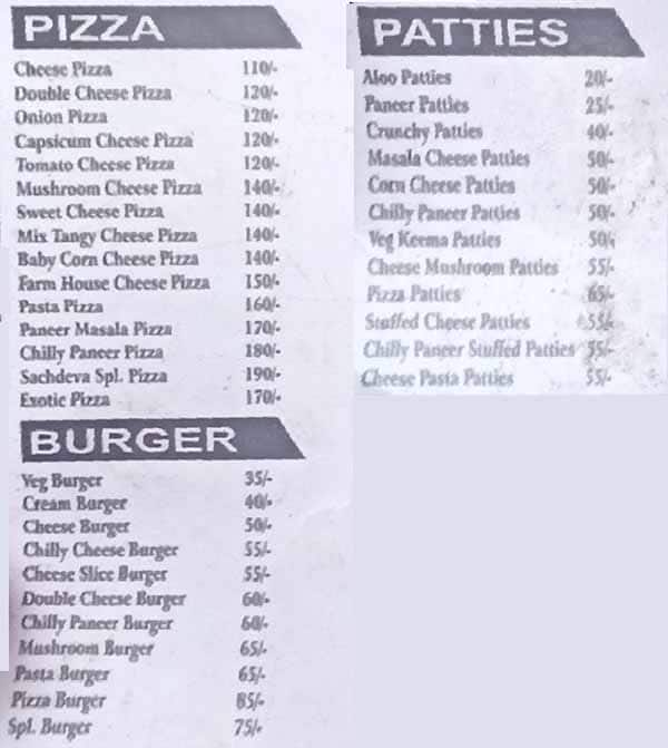 Sachdeva Food Point menu