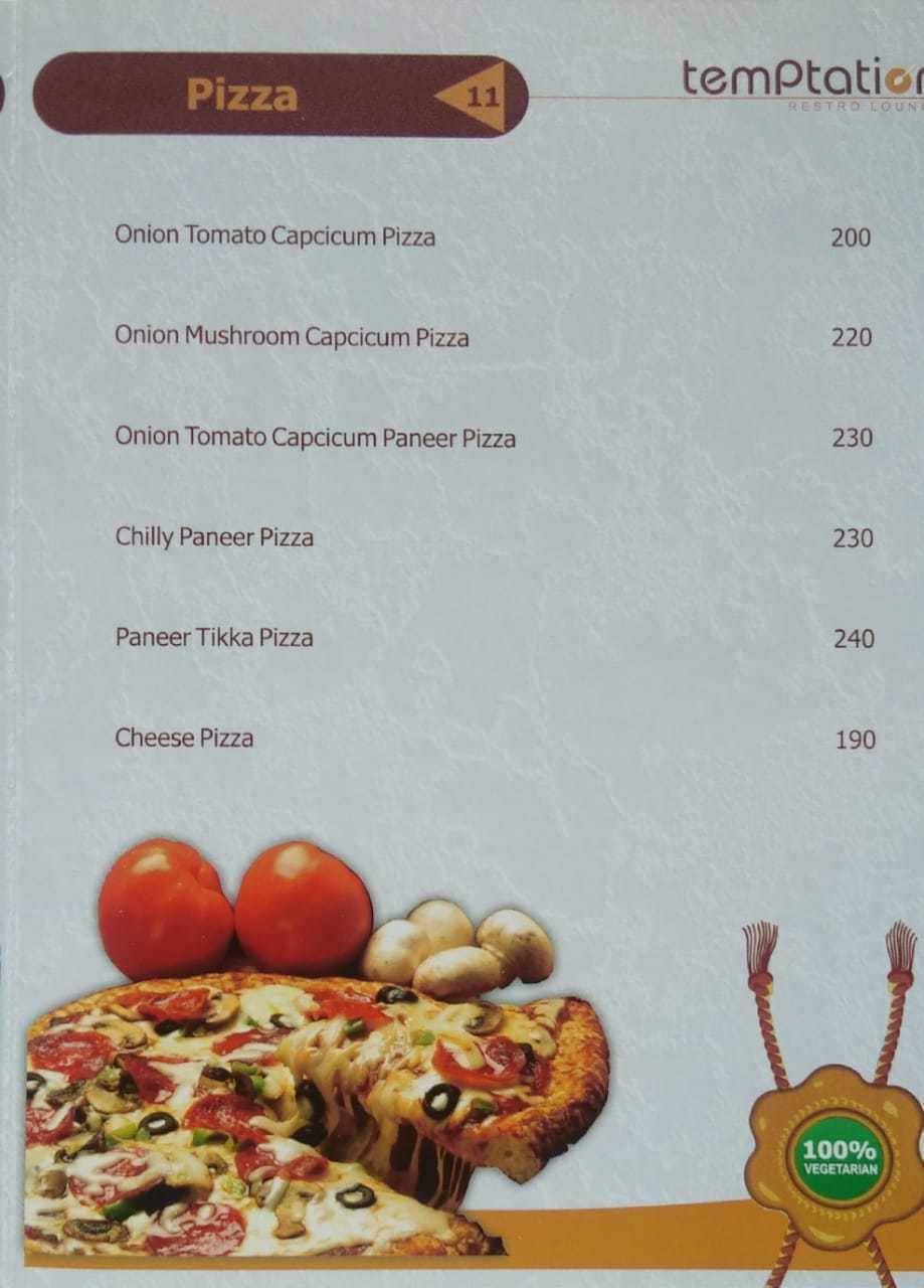 Temptation menu