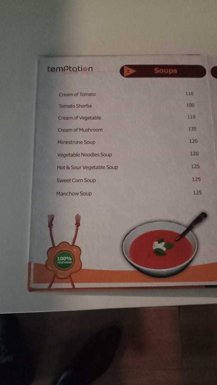 Temptation menu