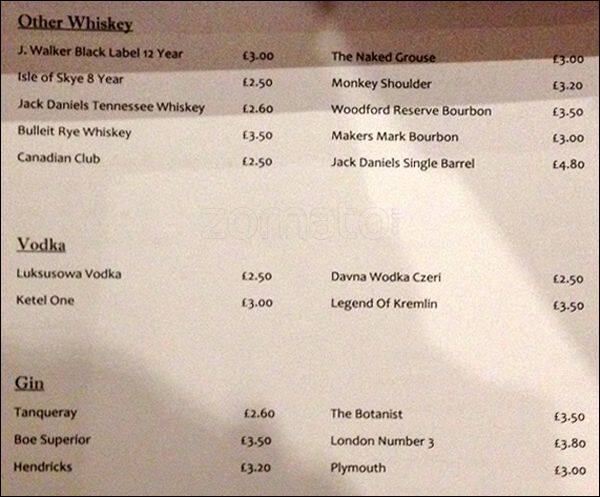 32 Below menu
