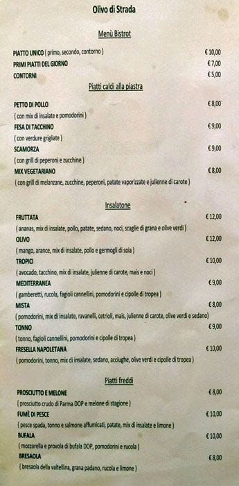 Menu di Olivo Di Strada 