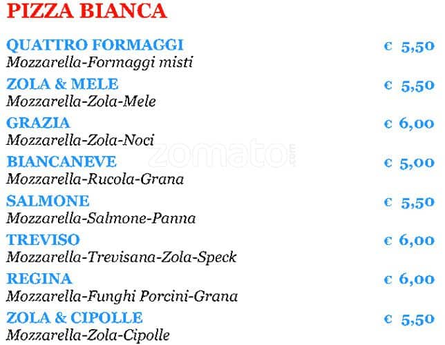 Taormina menu