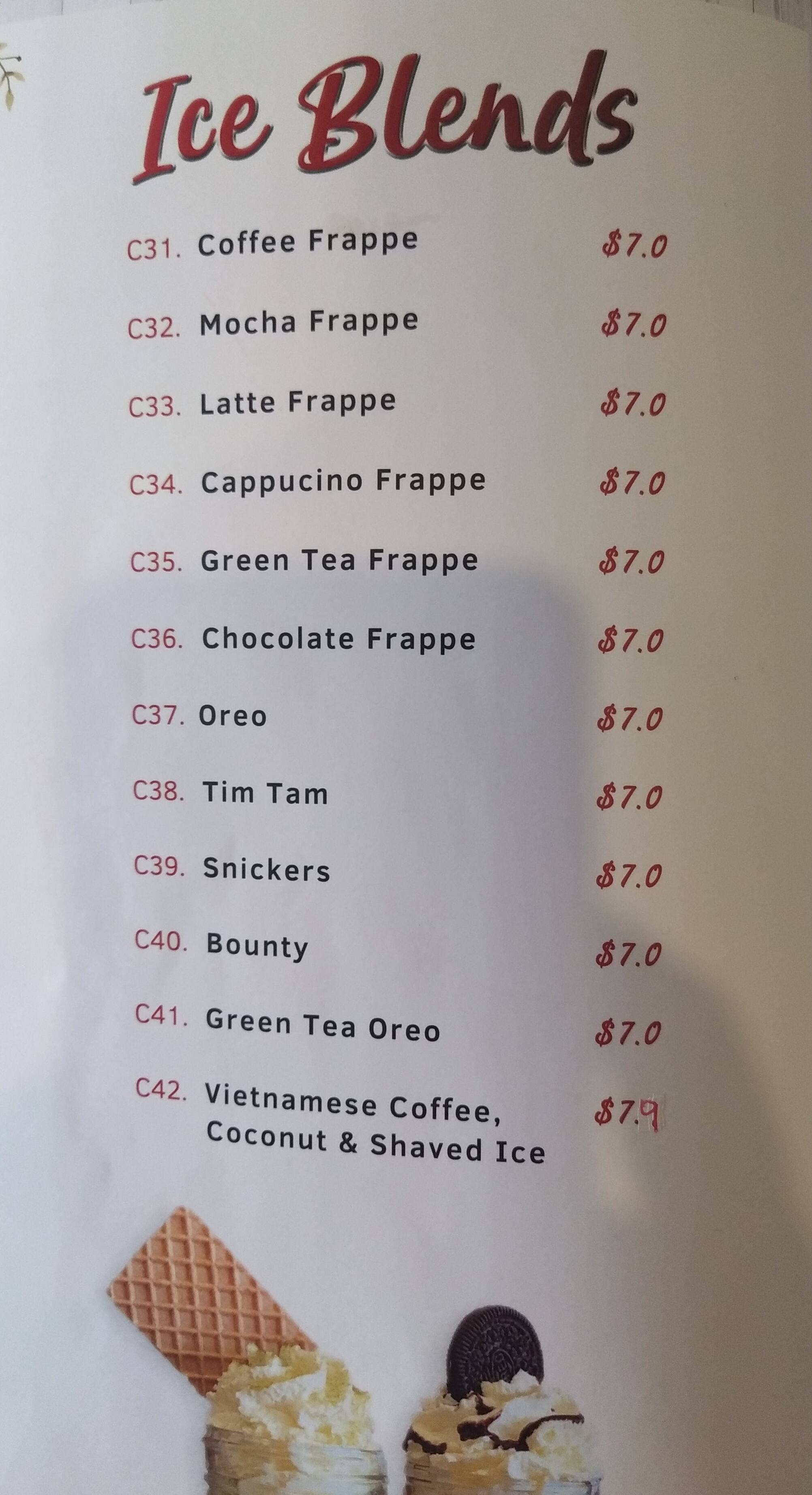 Menu at Kickin'Inn, Canley Heights cafe, Canley Heights