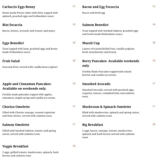 Carlucci S Restaurant Menu Carlucci S Restaurant Menu