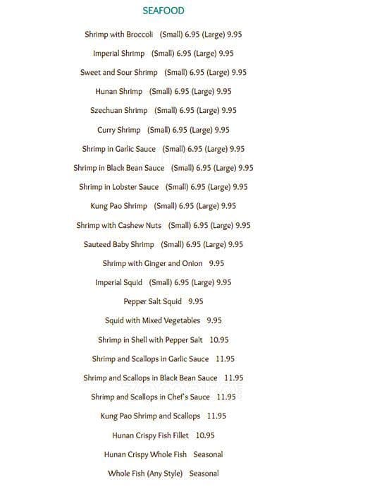 Menu at Mandarin Delight restaurant, Beltsville