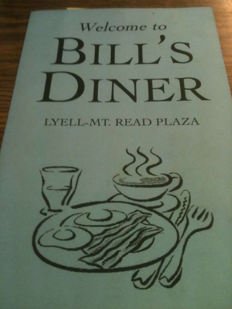 Carta de Bill's Diner