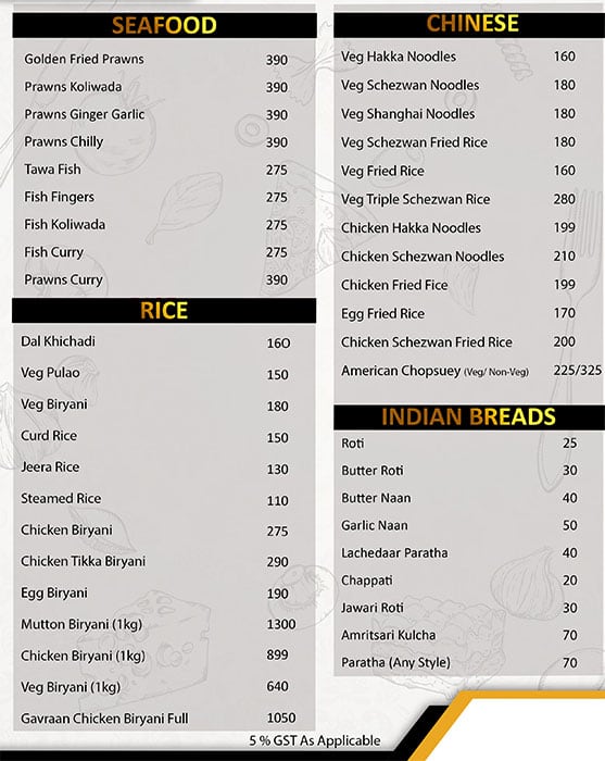 Tandoor Restaurant & Bar menu