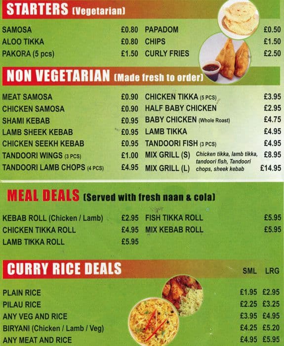 Lahore Express Menu, Menu for Lahore Express, Bethnal Green, London