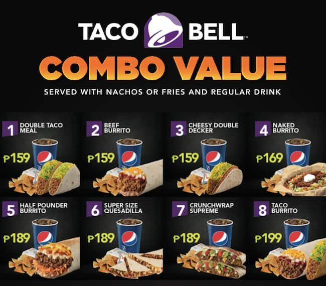 Taco Bell Menu Menu For Taco Bell Ugong Pasig City