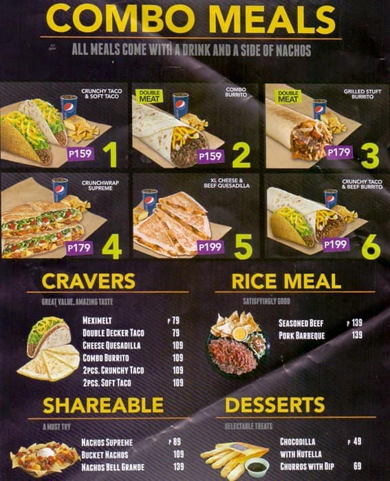 Taco Bell Menu, Menu for Taco Bell, Trinoma Mall, Quezon City Zomato