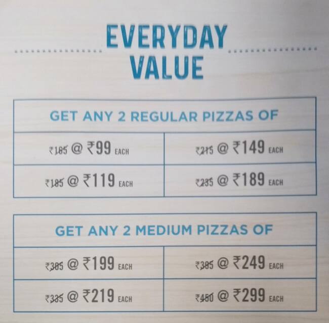 Menu at Domino's Pizza, Ahmedabad, Shop 1