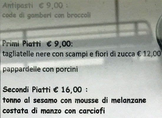 Menu di Qui Si Mangia 