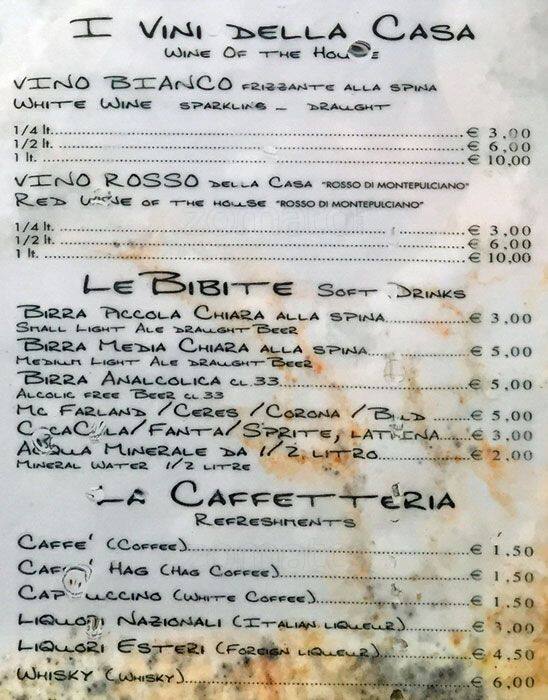Menu di Qui Si Mangia 