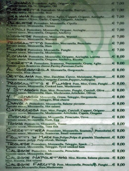 Menu di Qui Si Mangia 